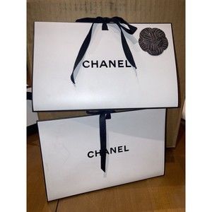 Lot 2 Chanel Triangle Gift Box Bag Camelia Flower Make Up Perfume